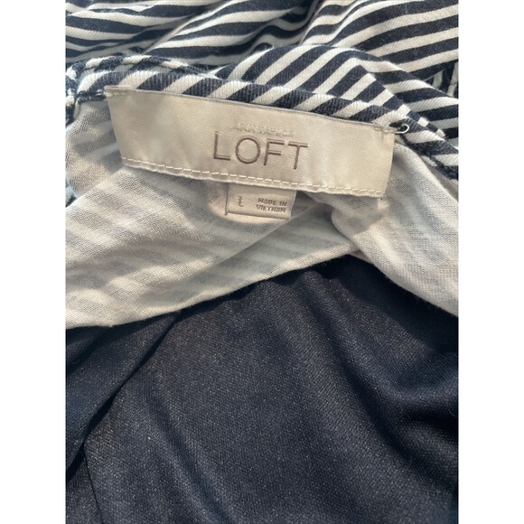 💙 LOFT Navy & White Striped Scoop Neck Sundress – Size Large - Picture 5 of 5